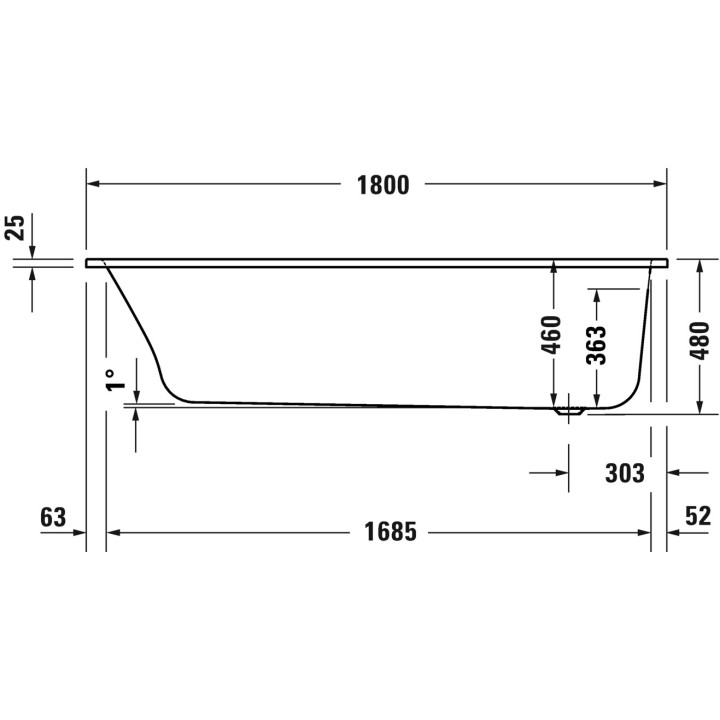 Wanna z hydromasażem 180x80cm, Duravit Qatego, Jet-System - Biała
