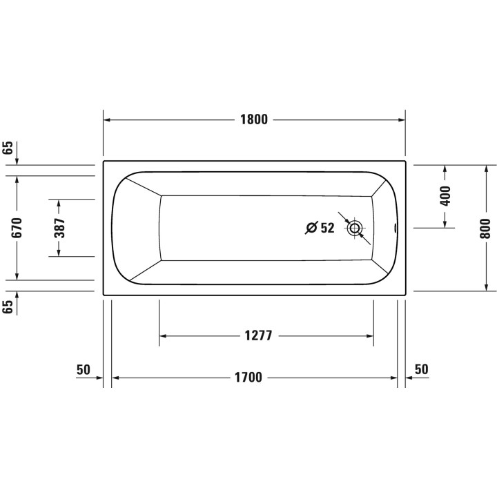 Wanna z hydromasażem 180x80cm, Duravit Qatego, Combi-System P - Biała