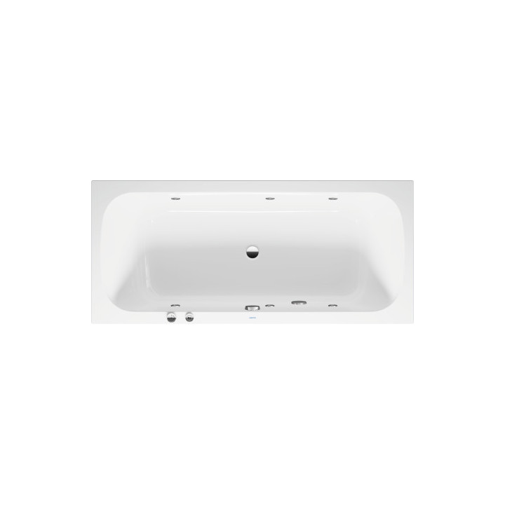 Wanna z hydromasażem 180x80cm, Duravit Qatego, Jet-System - Biała