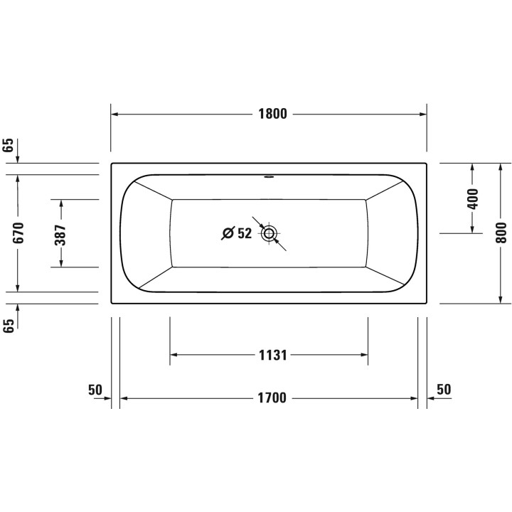 Wanna z hydromasażem 180x80cm, Duravit Qatego, Combi-System P - Biała