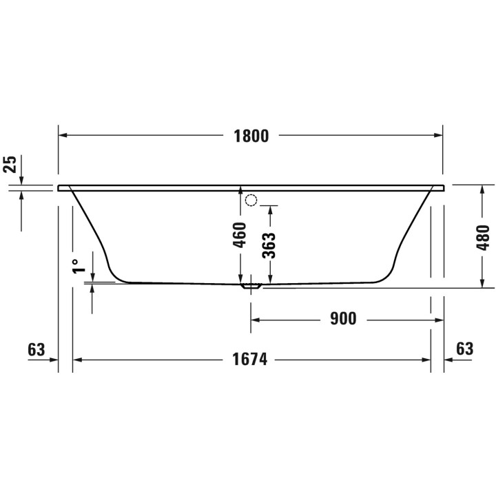 Wanna z hydromasażem 180x80cm, Duravit Qatego, Combi-System P - Biała