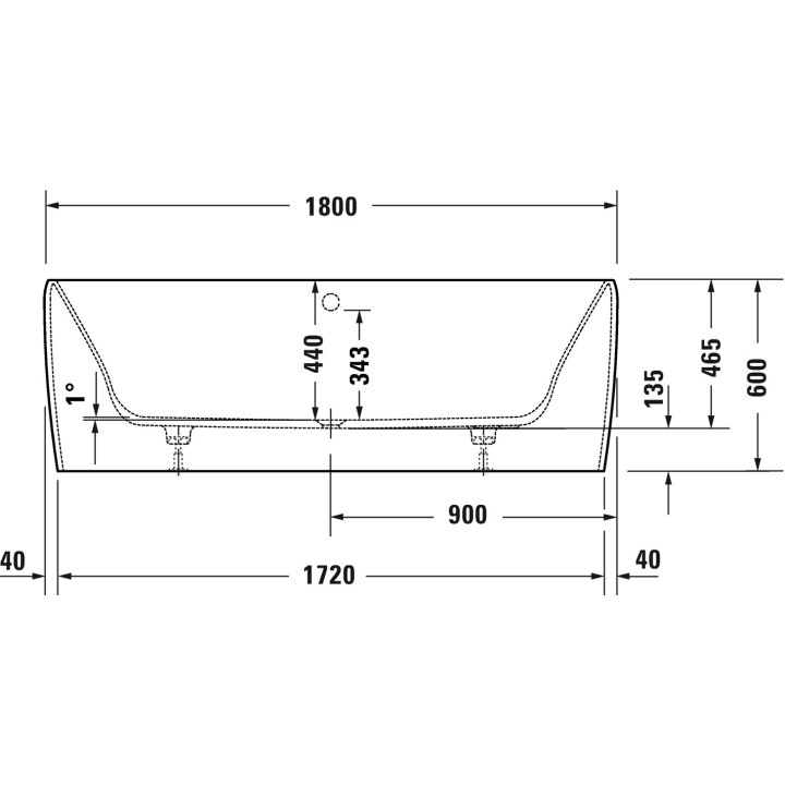 Wanna z hydromasażem 180x80cm, Duravit Qatego, Air-System - Biały Mat
