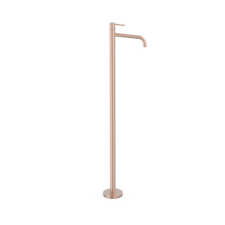 Bateria jednouchwytowa umywalkowa z przyłączem w podłodze, TRES STUDY - 24-K Matowe różowe złoto