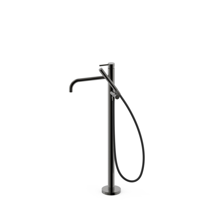 Bateria jednouchwytowa podłogowa wannowa i prysznicowa, TRES STUDY - Czerń Metalizowana