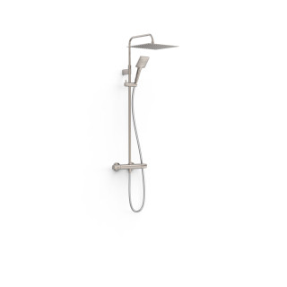 OVER-WALL Zestaw baterii termostatycznej naściennej 2-drożnej prysznicowej, TRES STUDY - Stal