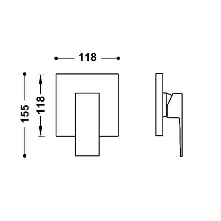Maskownica do wpuszczanego korpusu 1-drożnego Rapid-box, TRES CUADRO - Chrom 