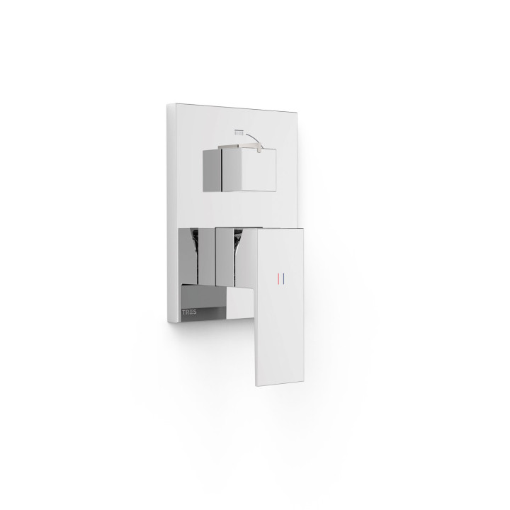 Maskownica do wpuszczanego korpusu 2-drożnego Rapid-box, TRES CUADRO - Chrom