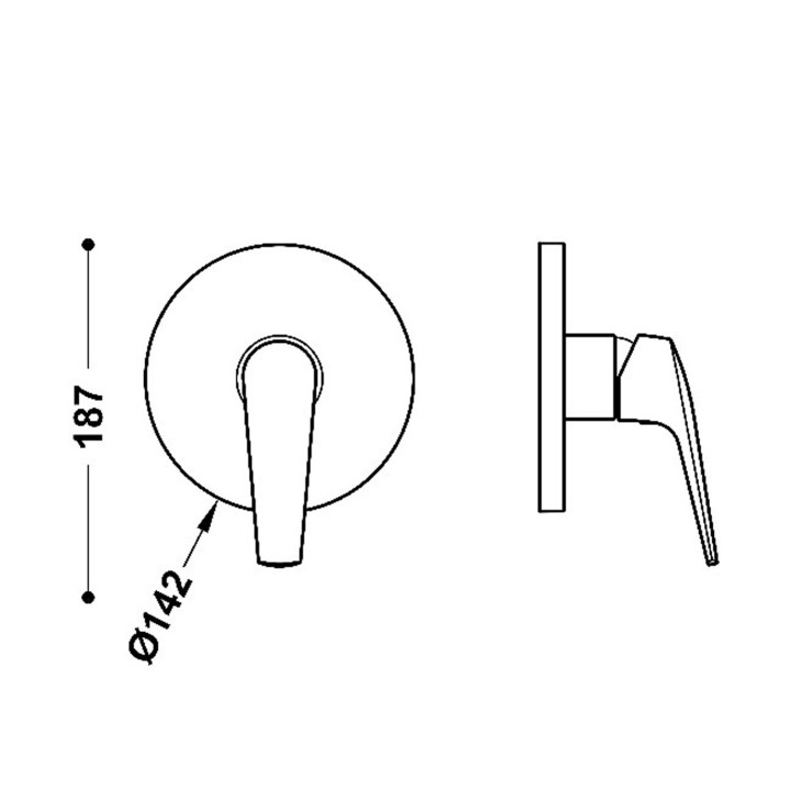Maskownica do wpuszczanego korpusu 1-drożnego Rapid-box, TRES FUJI - Czerń Matowa