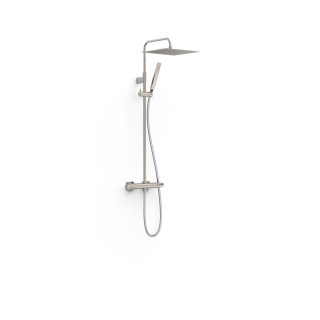 Zestaw baterii termostatycznej naściennej 2-drożnej prysznicowej, TRES FUJI - Stal