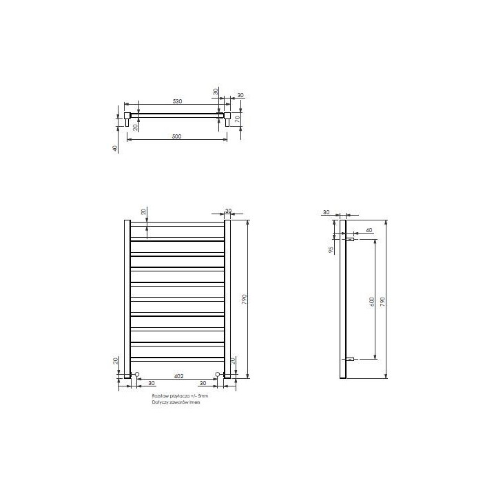 Grzejnik Imers Pinea 1 43x100 cm - biały