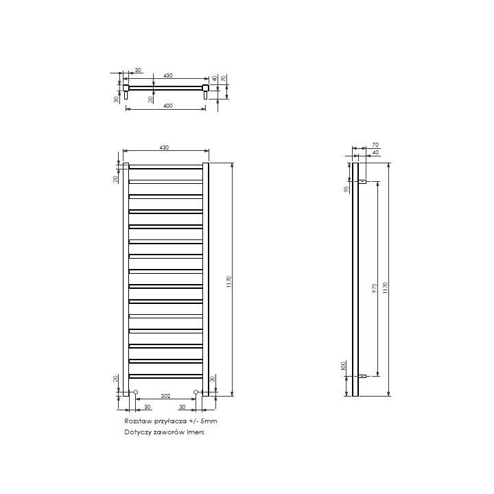 Grzejnik Imers Tell 4 53x79 cm - kolor niestandardowy