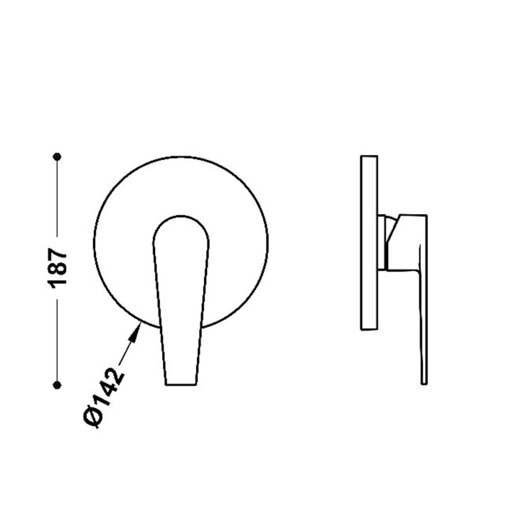 Maskownica do wpuszczanego korpusu 1-drożnego Rapid-box, TRES CLASS-TRES - Chrom 