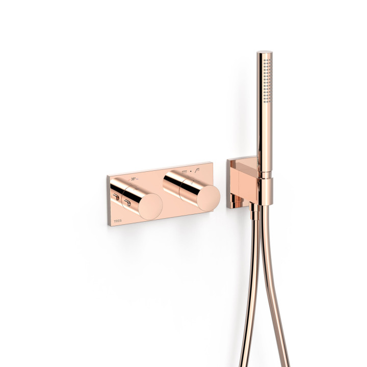 Bateria termostatyczna podtynkowa 2-drożna, TRES B-SYSTEM - 24-K Różowe Złoto