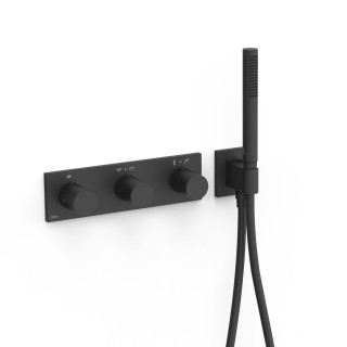 Bateria termostatyczna podtynkowa 4-drożna, TRES B-SYSTEM - Czerń Matowa