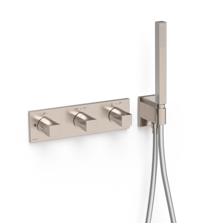 Bateria termostatyczna podtynkowa 4-drożna, TRES B-SYSTEM - Stal