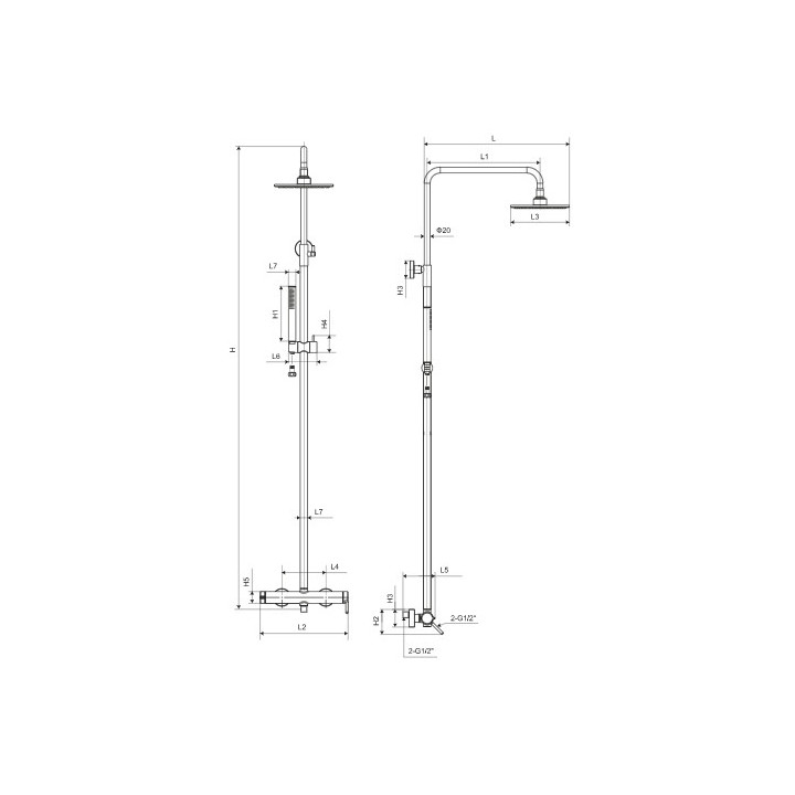 Kolumna Prysznicowa, EXCELLENT Seria Pi - złoty