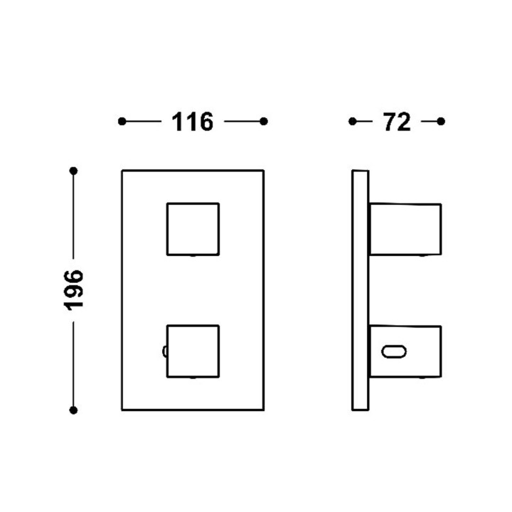 Maskownica do wpuszczanego korpusu 2-drożnego, TRES THERM-BOX - Biel Matowa
