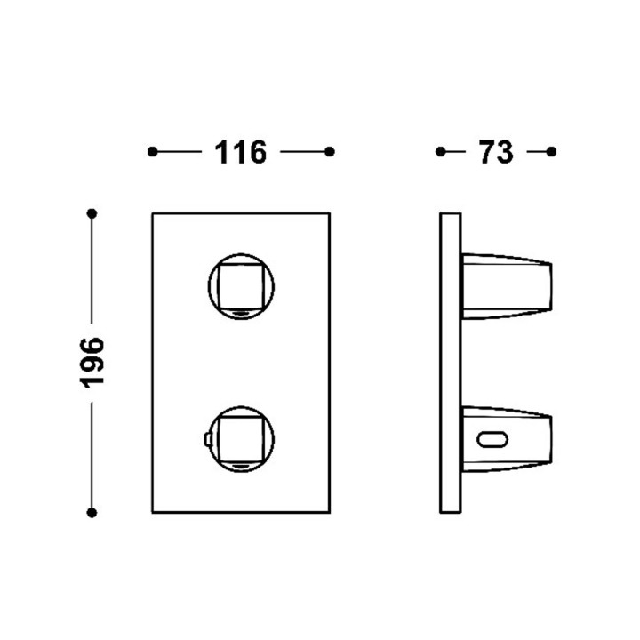Maskownica do wpuszczanego korpusu 2-drożnego, TRES THERM-BOX - Stal