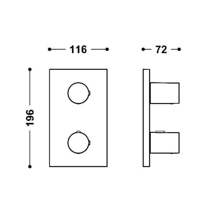 Maskownica do wpuszczanego korpusu 2-drożnego, TRES  THERM-BOX - Chrom 