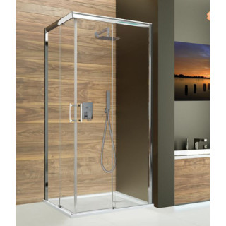 Kabina prysznicowa prostokątna Sanplast KNL/FREEZONE-80x100-S cyW0, wysokość 190 cm, wersja lewa, profil srebrny błyszczący