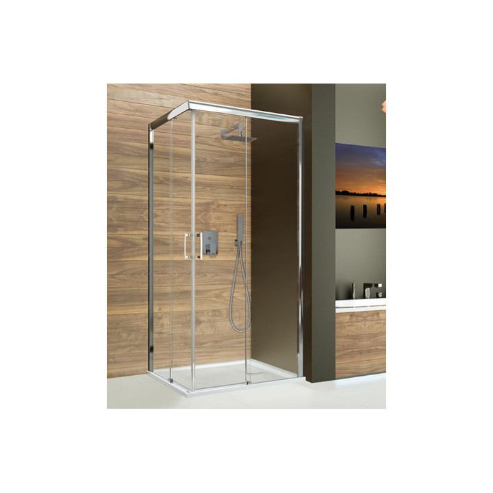 Kabina prysznicowa prostokątna Sanplast KNL/FREEZONE-80x100-S cyW0, wysokość 190 cm, wersja lewa, profil srebrny błyszczący