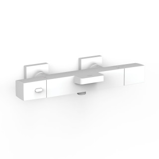 Bateria termostatyczna naścienna wannowa i prysznicowa, TRES OVER-WALL - Biel Matowa