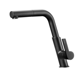 Bateria kuchenna Deante Lima z wylewką U i wyciąganą słuchawką - czarna