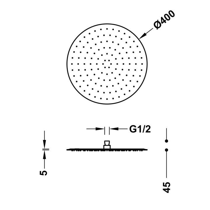 Deszczownica, TRES COMPL_DUCHA - Chrom