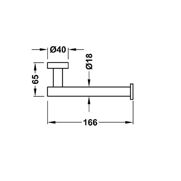 Uchwyt na papier toaletowy bez klapy, TRES ACCESORIOS BANYO - Czerń Metalizowana 