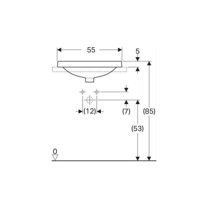 Umywalka Geberit Variform 60x40 cm wpuszczana, owalna KeraTect - biała