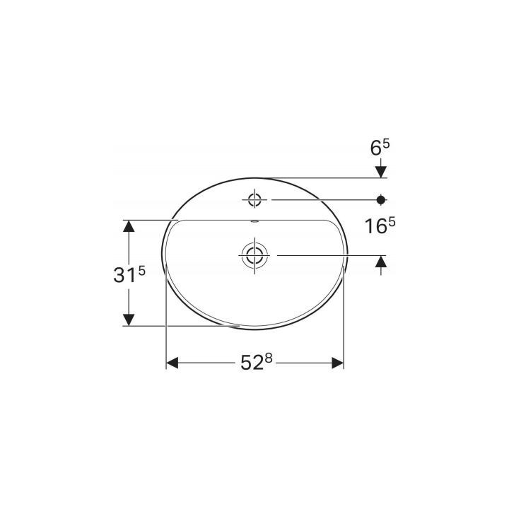 Umywalka Geberit Variform 60x40 cm wpuszczana, owalna KeraTect - biała