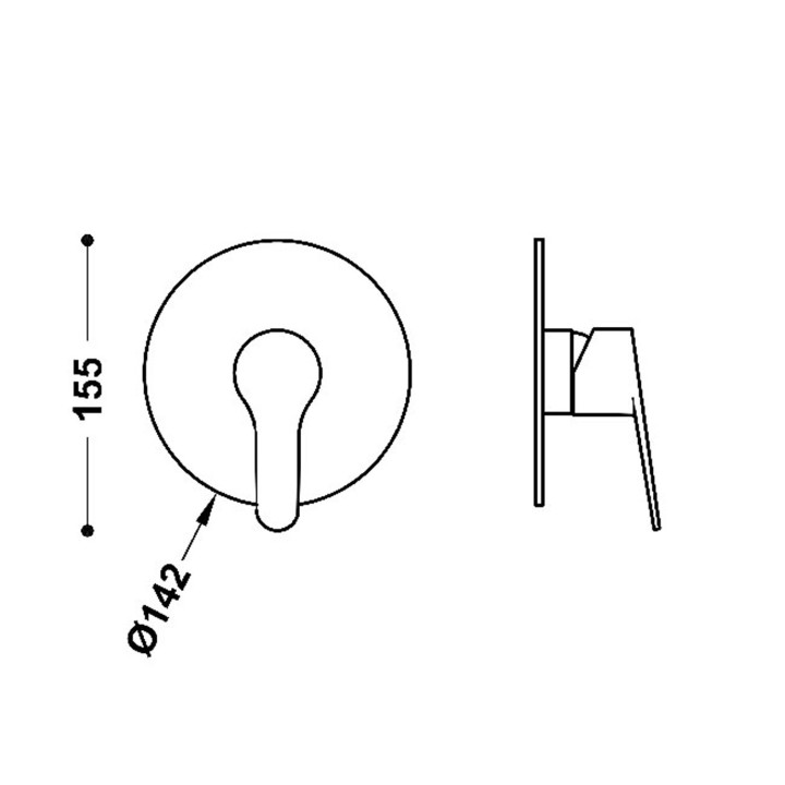 Maskownica do wpuszczanego korpusu 1-drożnego Rapid-box, TRES BASE - Chrom 
