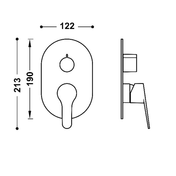 Maskownica do wpuszczanego korpusu 2-drożnego Rapid-box, TRES BASE - Chrom 