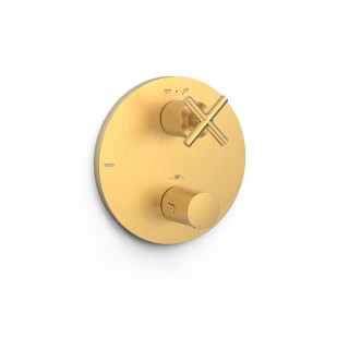 Maskownica do wpuszczanego korpusu 2-drożnego Therm-box, TRES MONT BLANC - 24-K Złoto Matowe