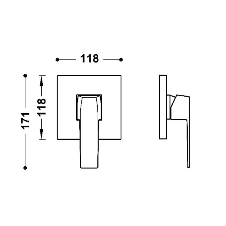 Maskownica do wpuszczanego korpusu 1-drożnego Rapid-box, TRES SLIM EXCLUSIVE - Stal