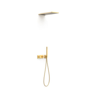 Zestaw baterii termostatycznej podtynkowej 2-drożnej B-system prysznicowej, TRES SLIM EXCLUSIVE - 24-K Złoto Matowe