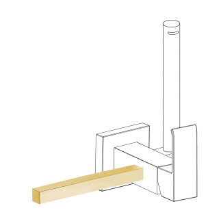 Akcesorium do wieszania ręcznika do baterii bidetowej z natryskiem do toalety, TRES CUADRO - 24-K Złoto Matowe