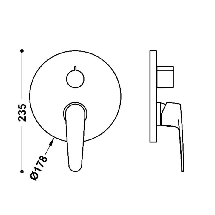 Maskownica do wpuszczanego korpusu 2-drożnego Rapid-box, TRES FLAT-TRES - Chrom    