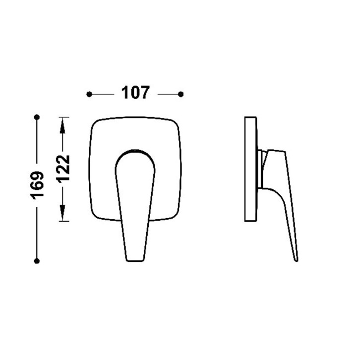 Maskownica do wpuszczanego korpusu 1-drożnego Rapid-box, TRES CANIGÓ-TRES PLUS - Chrom  