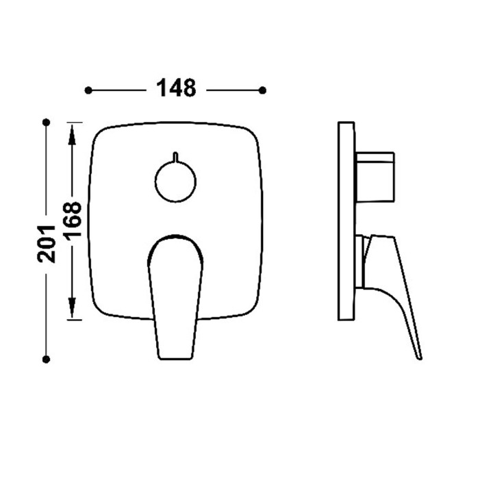 Maskownica do wpuszczanego korpusu 2-drożnego Rapid-box, TRES CANIGÓ-TRES - Chrom 