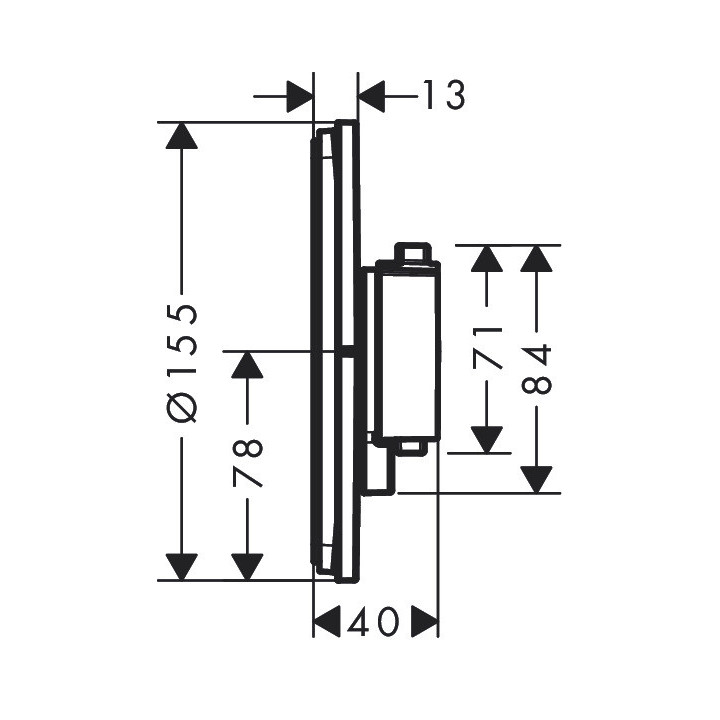 Bateria termostatyczna, podtynkowa do 1 odbiornika, Hansgrohe ShowerSelect Comfort S - Brąz Szczotkowany