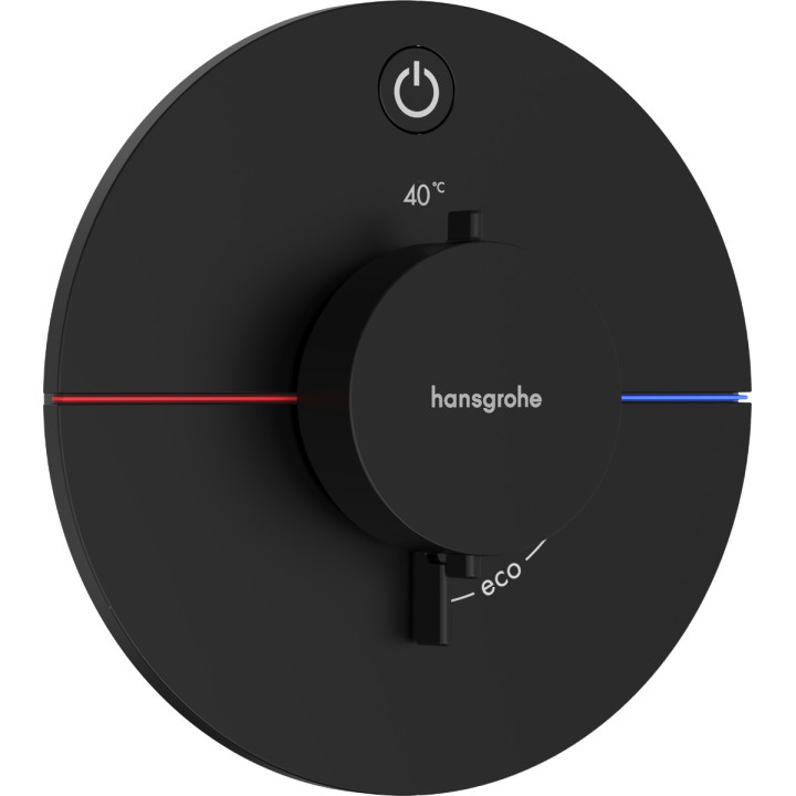 Bateria termostatyczna, podtynkowa do 1 odbiornika, Hansgrohe ShowerSelect Comfort S - Czarny Matowy
