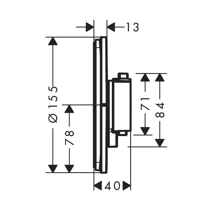 Bateria termostatyczna, podtynkowa do 2 odbiorników, Hansgrohe ShowerSelect Comfort S - Chrom 