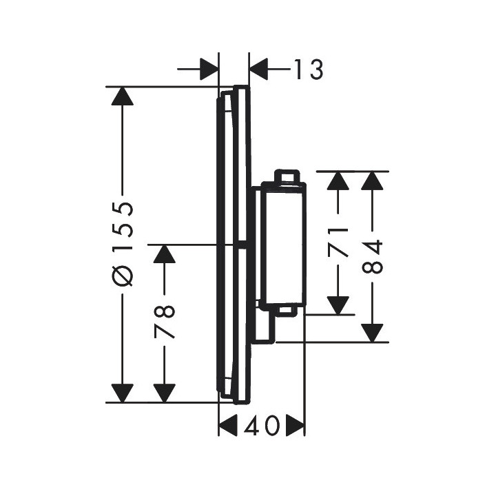 Bateria termostatyczna, podtynkowa do 1 odbiornika z dodatkowym wyjściem, Hansgrohe ShowerSelect Comfort S - Czarny Matowy