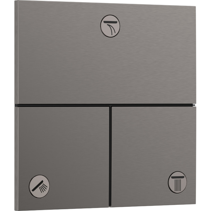 Zawór odcinający, podtynkowy do 3 odbiorników, Hansgrohe  ShowerSelect Comfort E - Czarny Chrom Szczotkowany