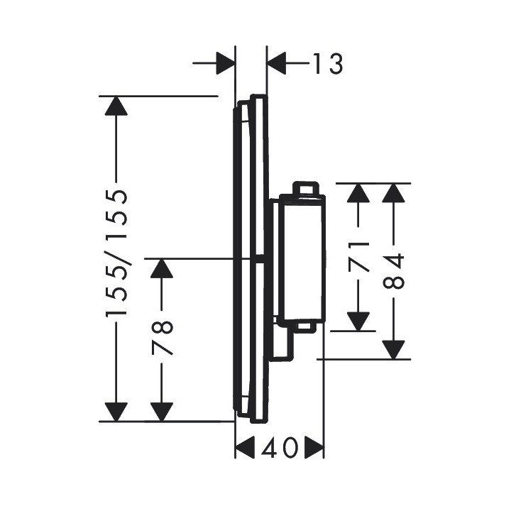 Bateria termostatyczna, podtynkowa do 1 odbiornika, Hansgrohe ShowerSelect Comfort Q - Brąz Szczotkowany