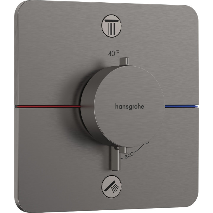 Bateria termostatyczna, podtynkowa do 2 odbiorników, Hansgrohe ShowerSelect Comfort Q - Czarny Chrom Szczotkowany