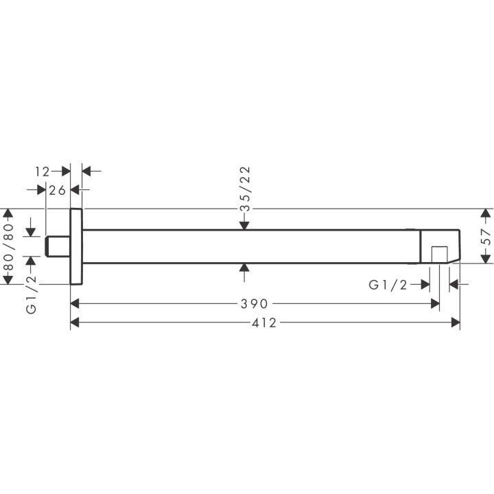 Ramię prysznicowe E 39 cm, Hansgrohe - Brąz Szczotkowany