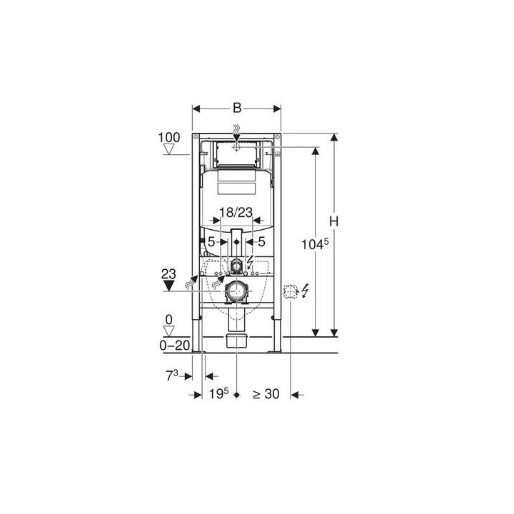 System podtynkowy Geberit Duofix H112 do WC wiszącego, UP320, Sigma- sanitbuy.pl