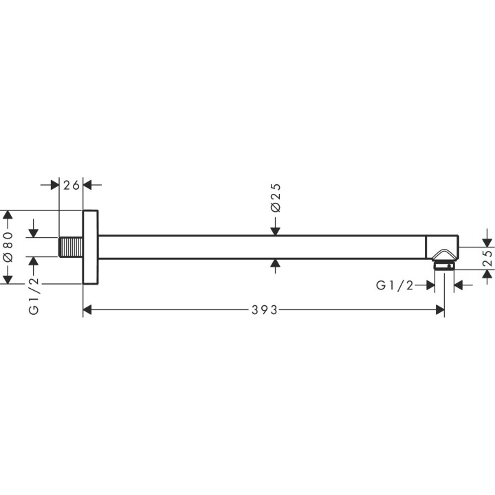 Ramię prysznicowe S 39 cm, Hansgrohe - Brąz Szczotkowany